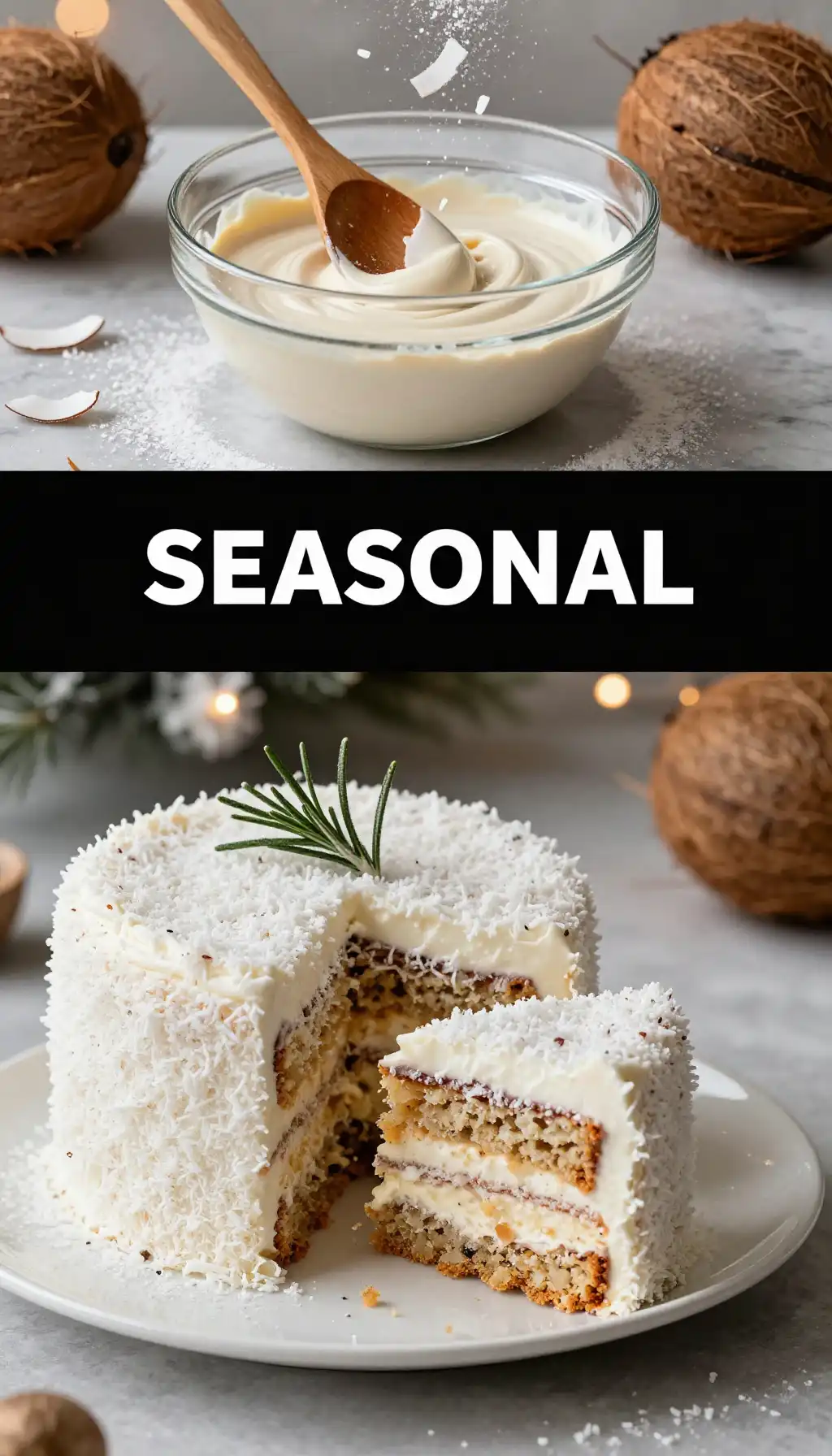 Snowy Coconut And White Chocolate Cake