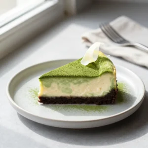 Matcha White Chocolate Cheesecake For One - No Bake