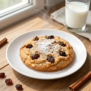 The Ultimate Gooey One-Minute Oatmeal Raisin Cookie for One