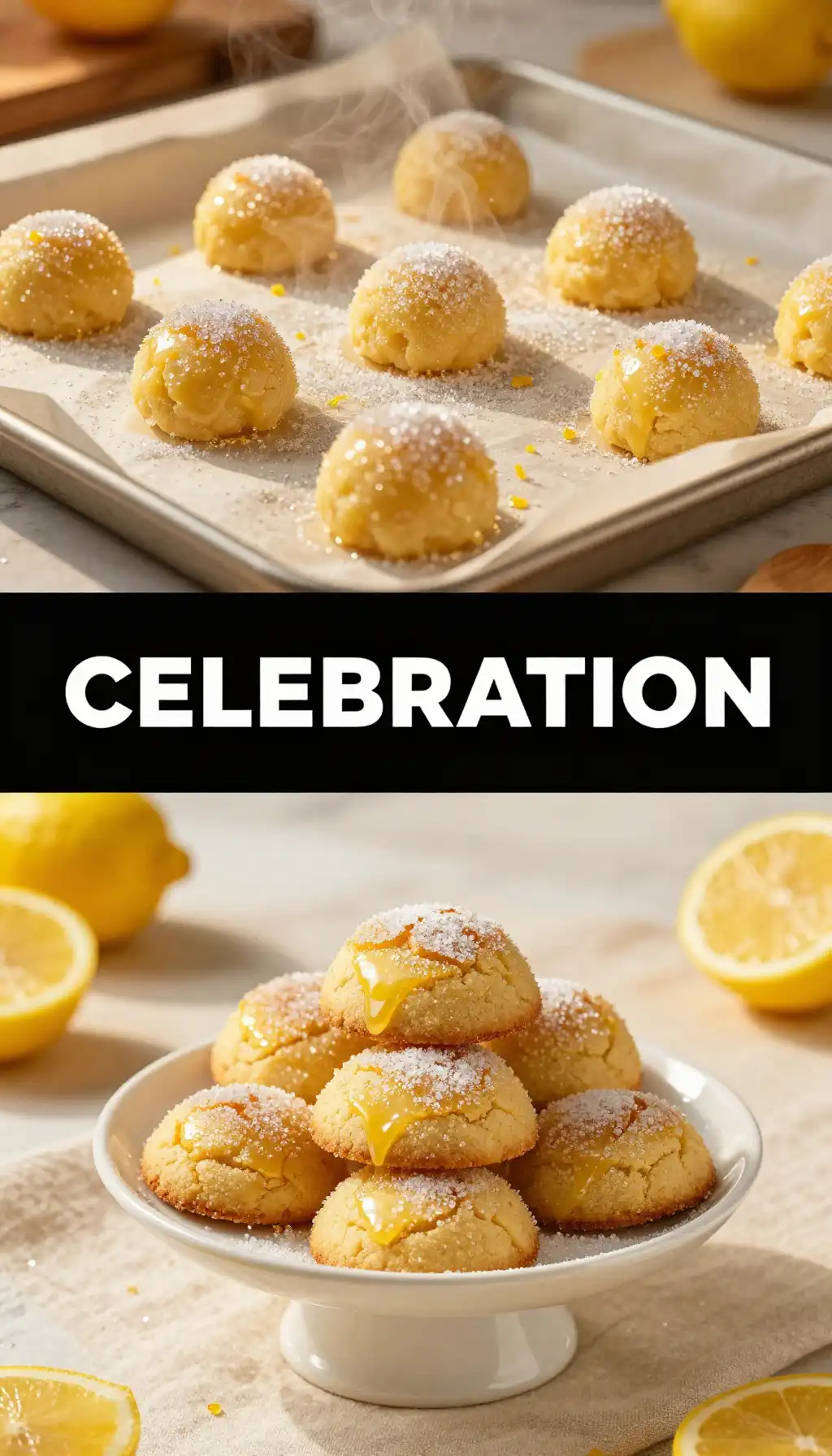 Sparkling Sugar And Lemon Cookies pinterest pin