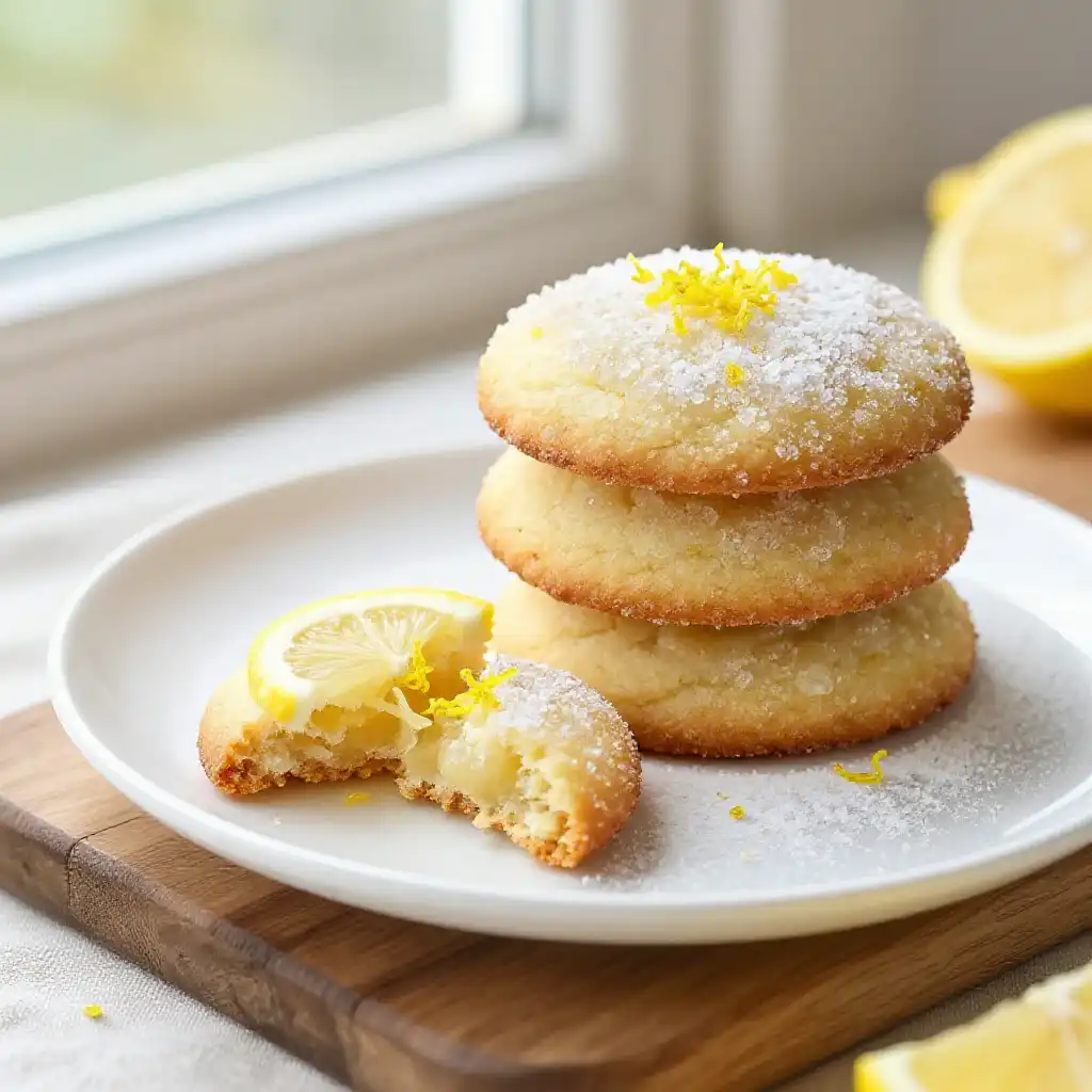 Sparkling Sugar And Lemon Cookies plated dish
