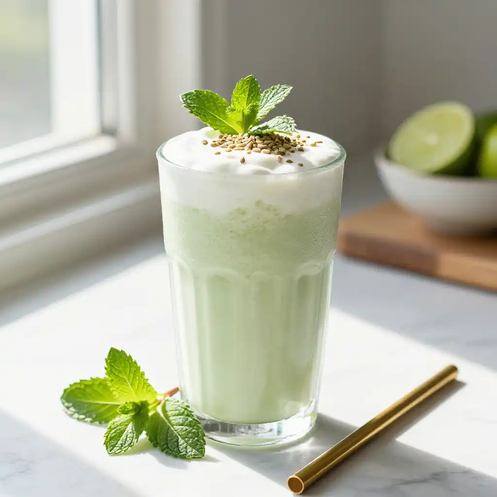 Spearmint Hormone Balance Smoothie for Women plated dish