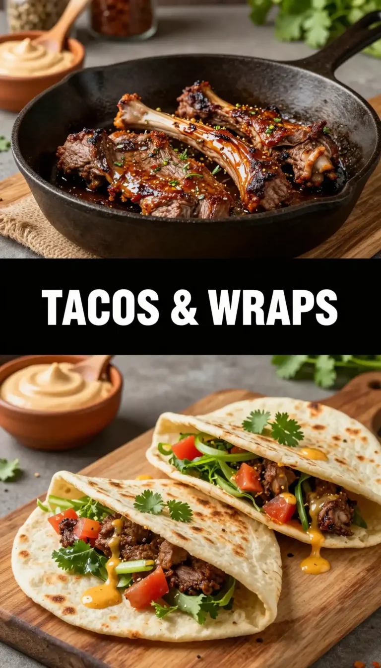 Spiced Lamb Flatbread Wraps with Harissa Mayo