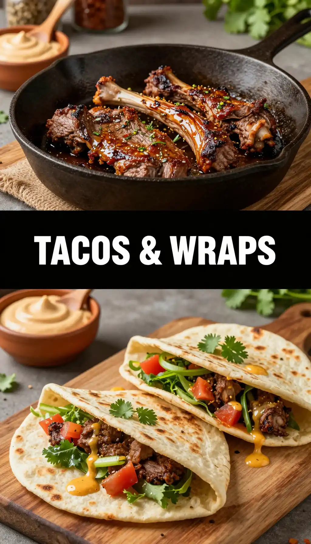 Spiced Lamb Flatbread Wraps with Harissa Mayo