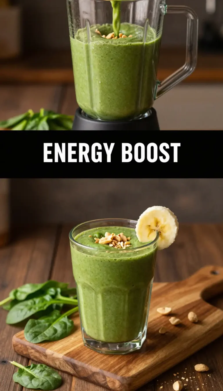 Spinach Banana Peanut Butter Smoothie for Energy