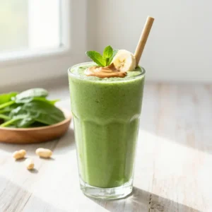 Spinach Banana Peanut Butter Smoothie for Energy