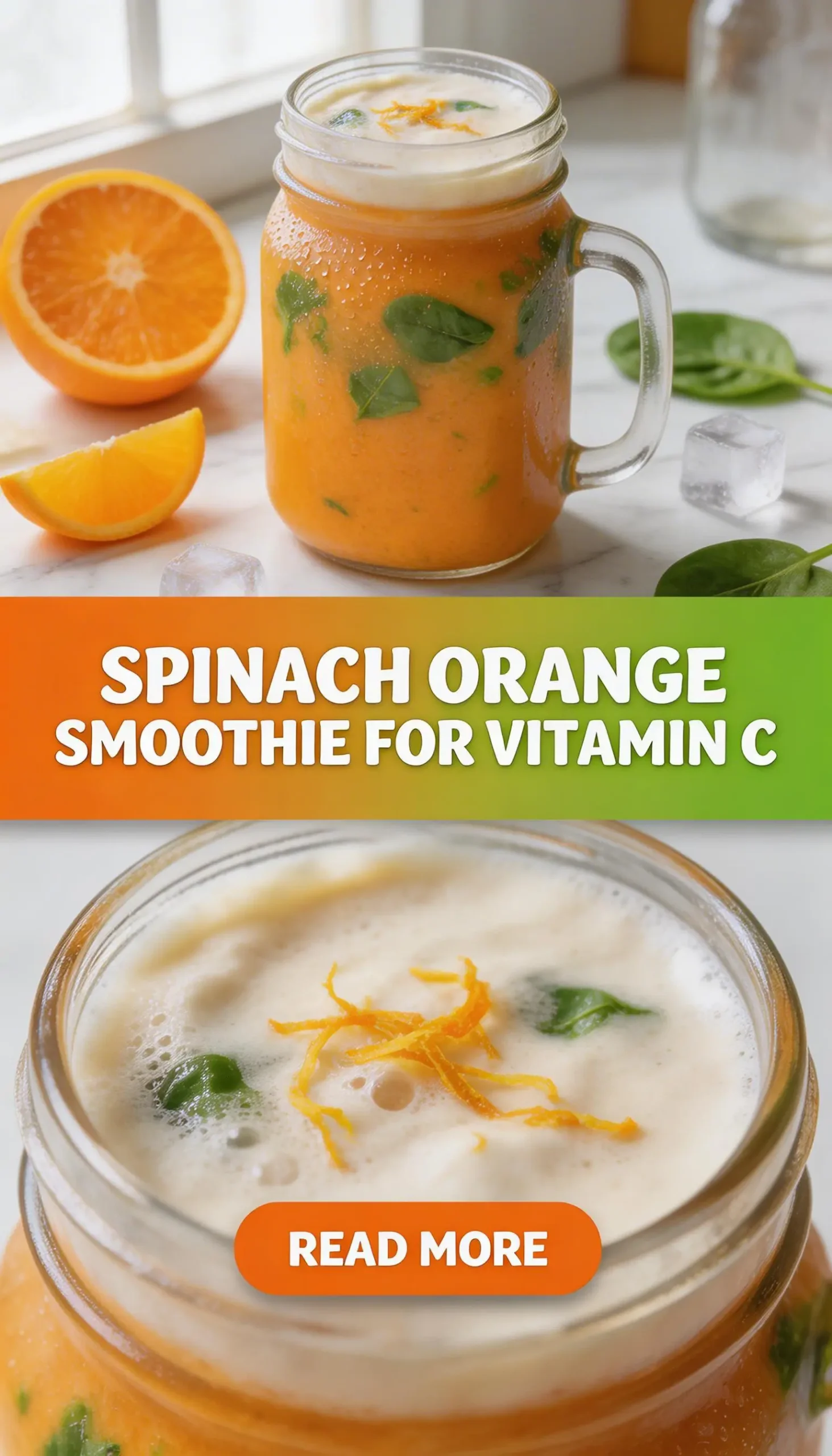 Spinach Orange Smoothie for Vitamin C pinterest pin