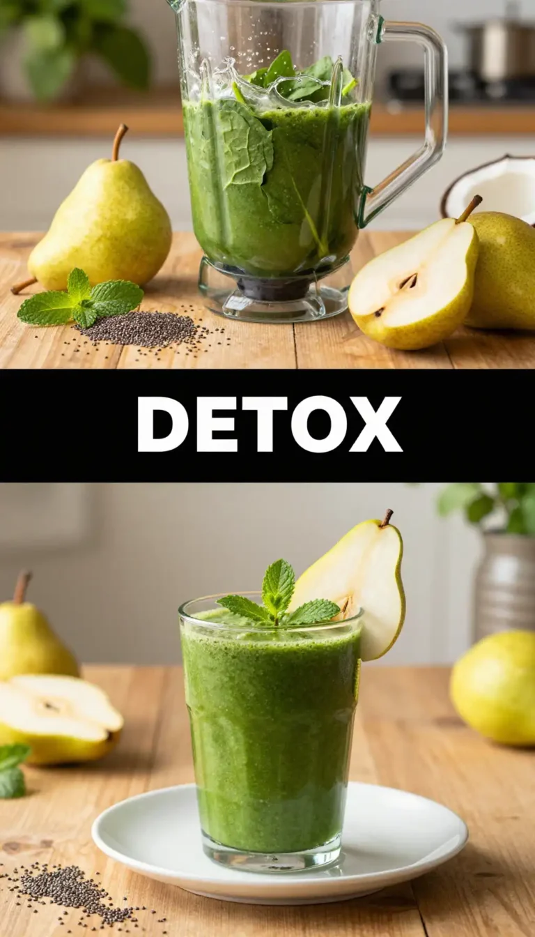 Spinach Pear Smoothie for Gentle Detox
