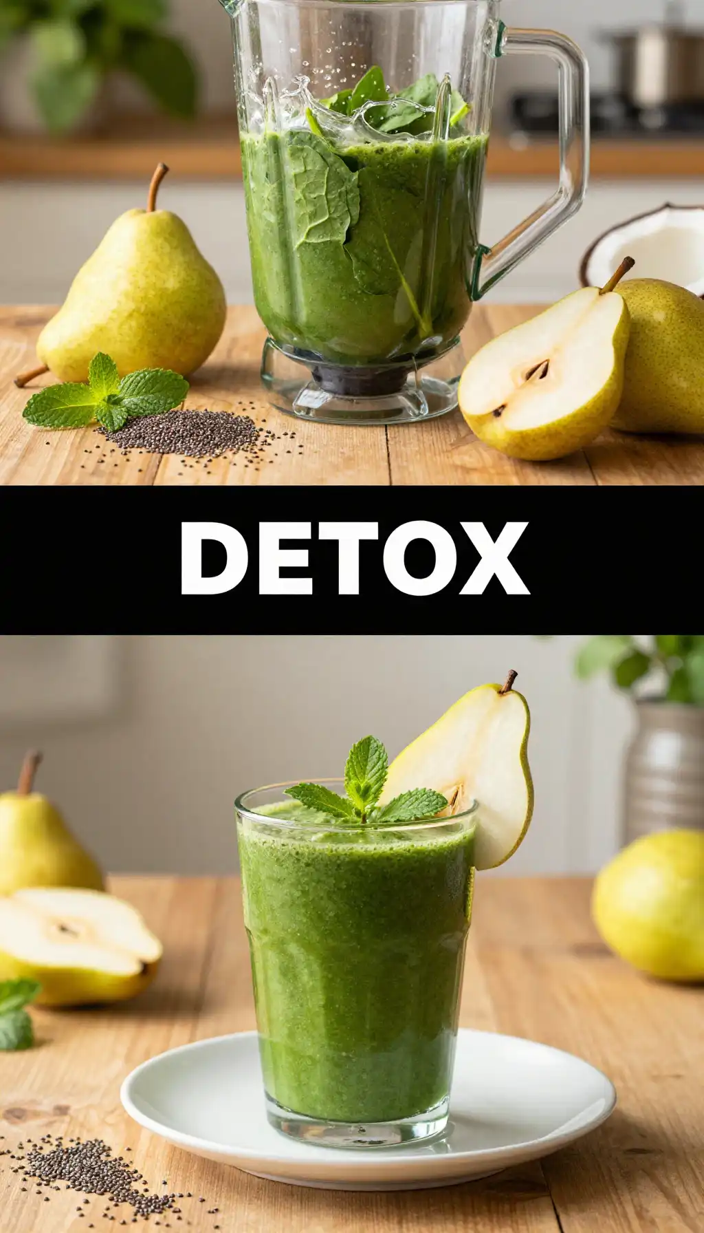 Spinach Pear Smoothie for Gentle Detox
