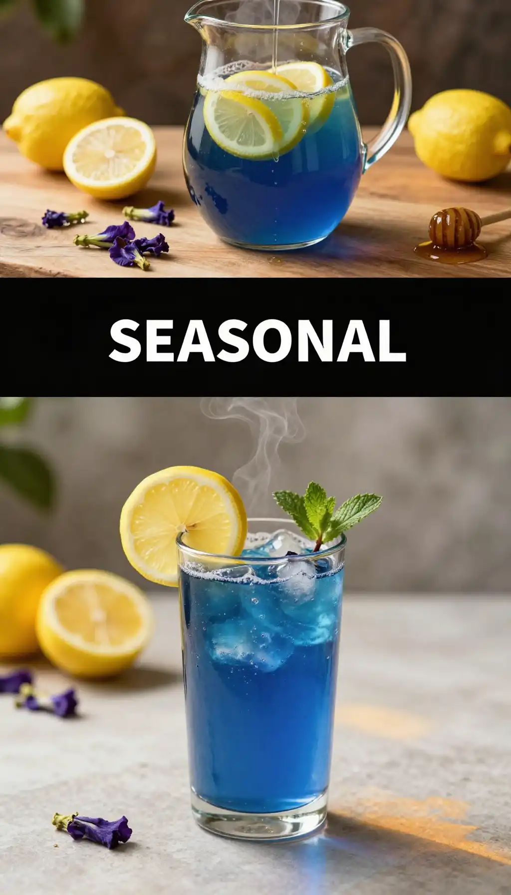 Spring Reset Butterfly Pea Flower Lemonade with Honey