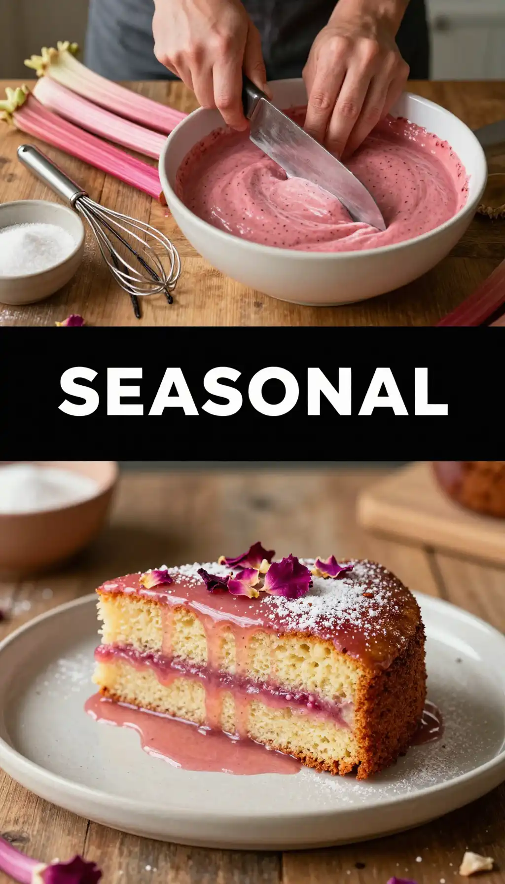 Spring Rhubarb And Vanilla Bean Cake