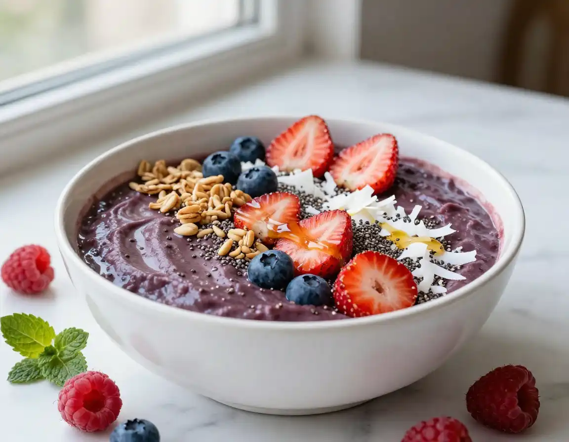 Strawberry Açaí Bowl for Berry Lovers plated dish