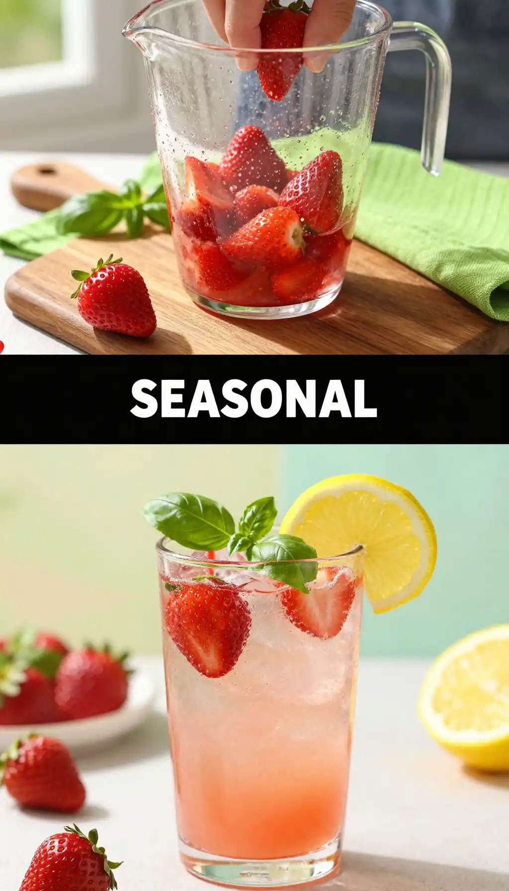 Strawberry Basil Lemonade for Summer Sipping