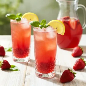 Refreshing Strawberry Basil Lemonade Summer Drink