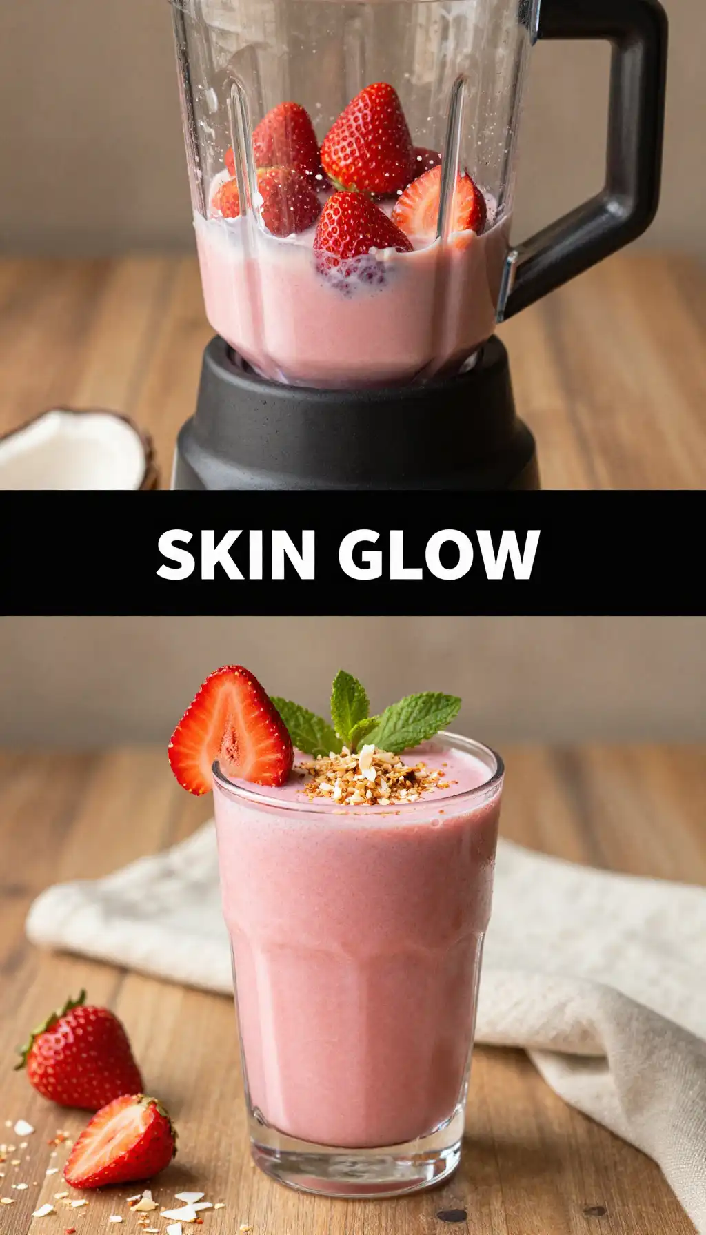 Strawberry Coconut Smoothie for Skin Hydration