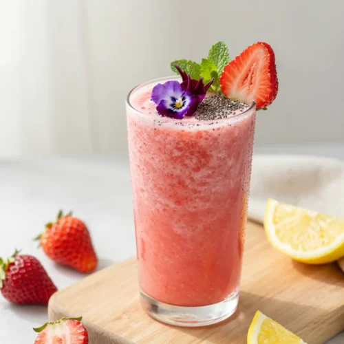 Strawberry Hibiscus Smoothie for Summer Glow