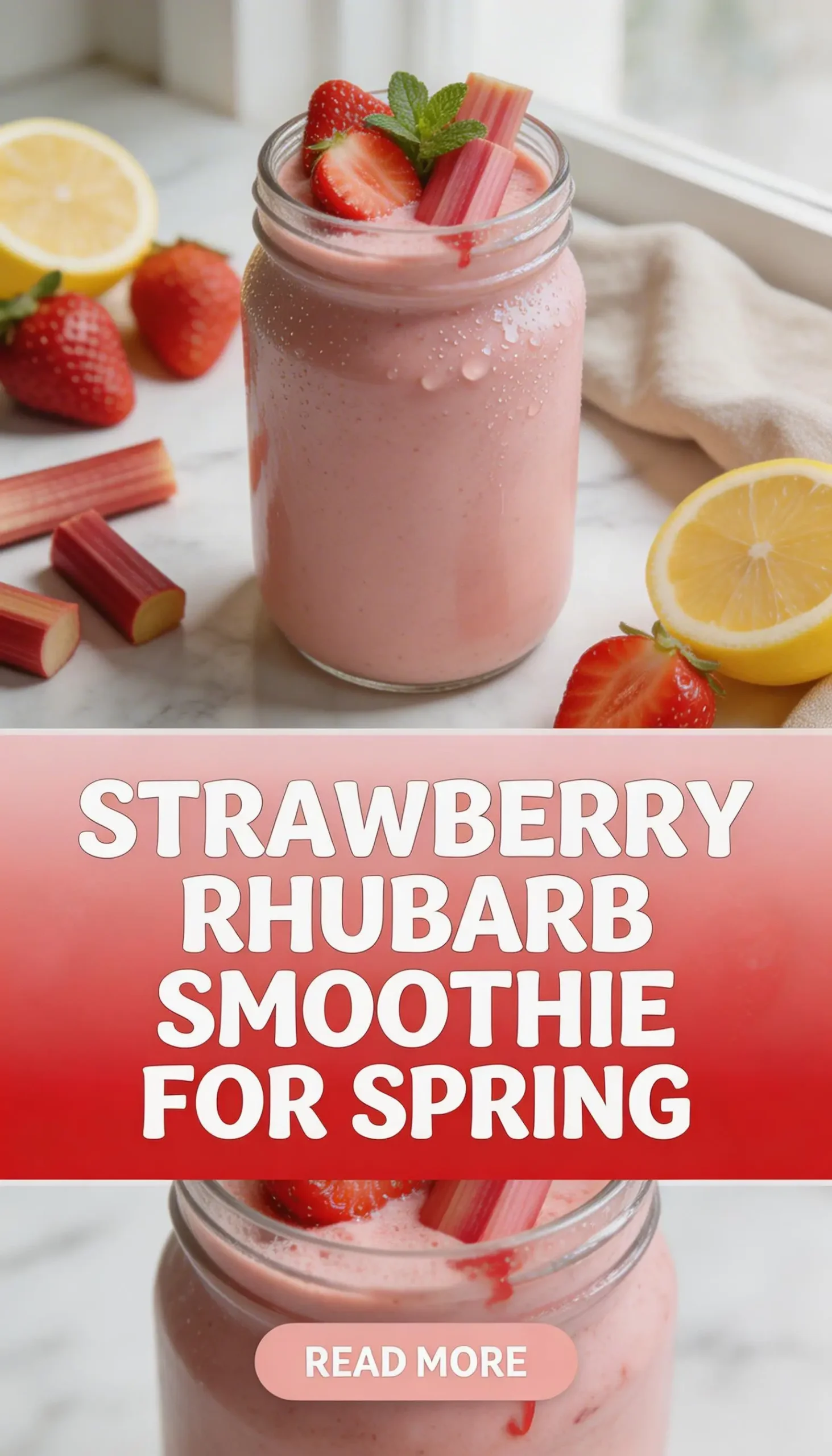 Strawberry Rhubarb Smoothie for Spring