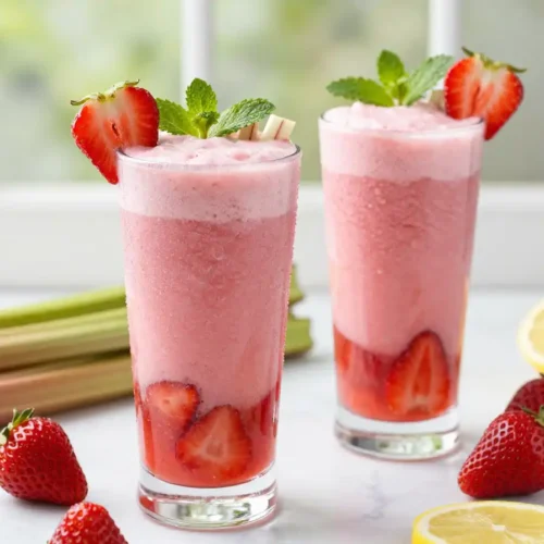 Healthy Strawberry Rhubarb Smoothie Recipe for Spring & Summer
