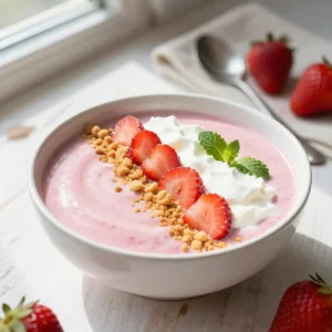 Healthy Strawberry Shortcake Smoothie Bowl for Kids