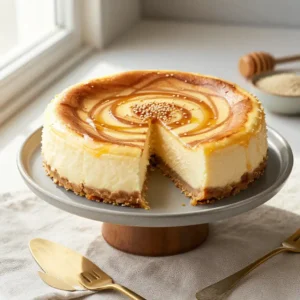 Creamy Tahini Honey Cheesecake with Swirl Recipe