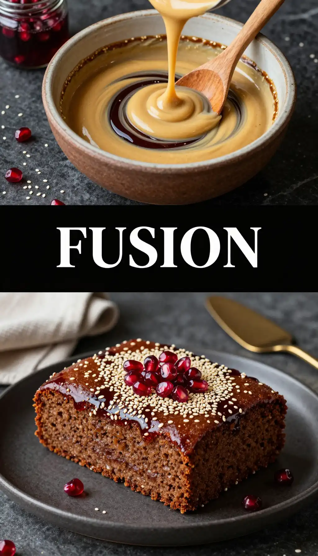 Tahini And Pomegranate Molasses Cake