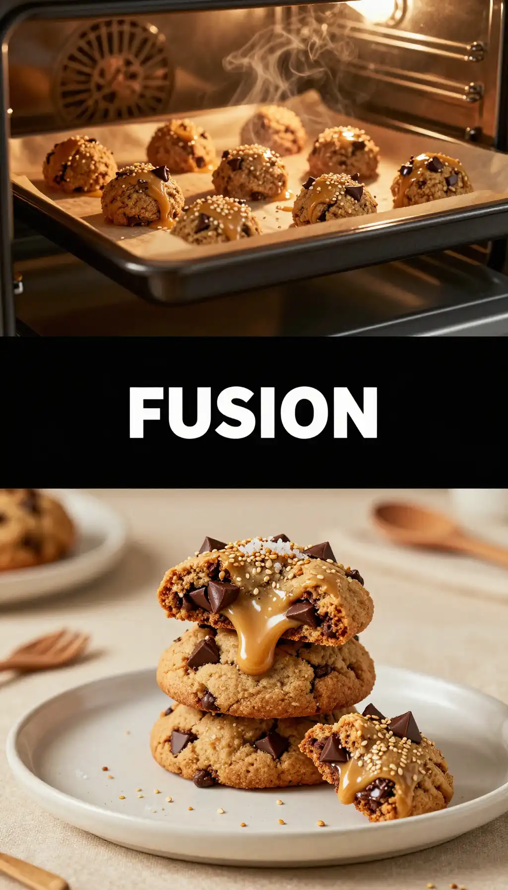 Tahini Chocolate Chip Cookies pinterest pin