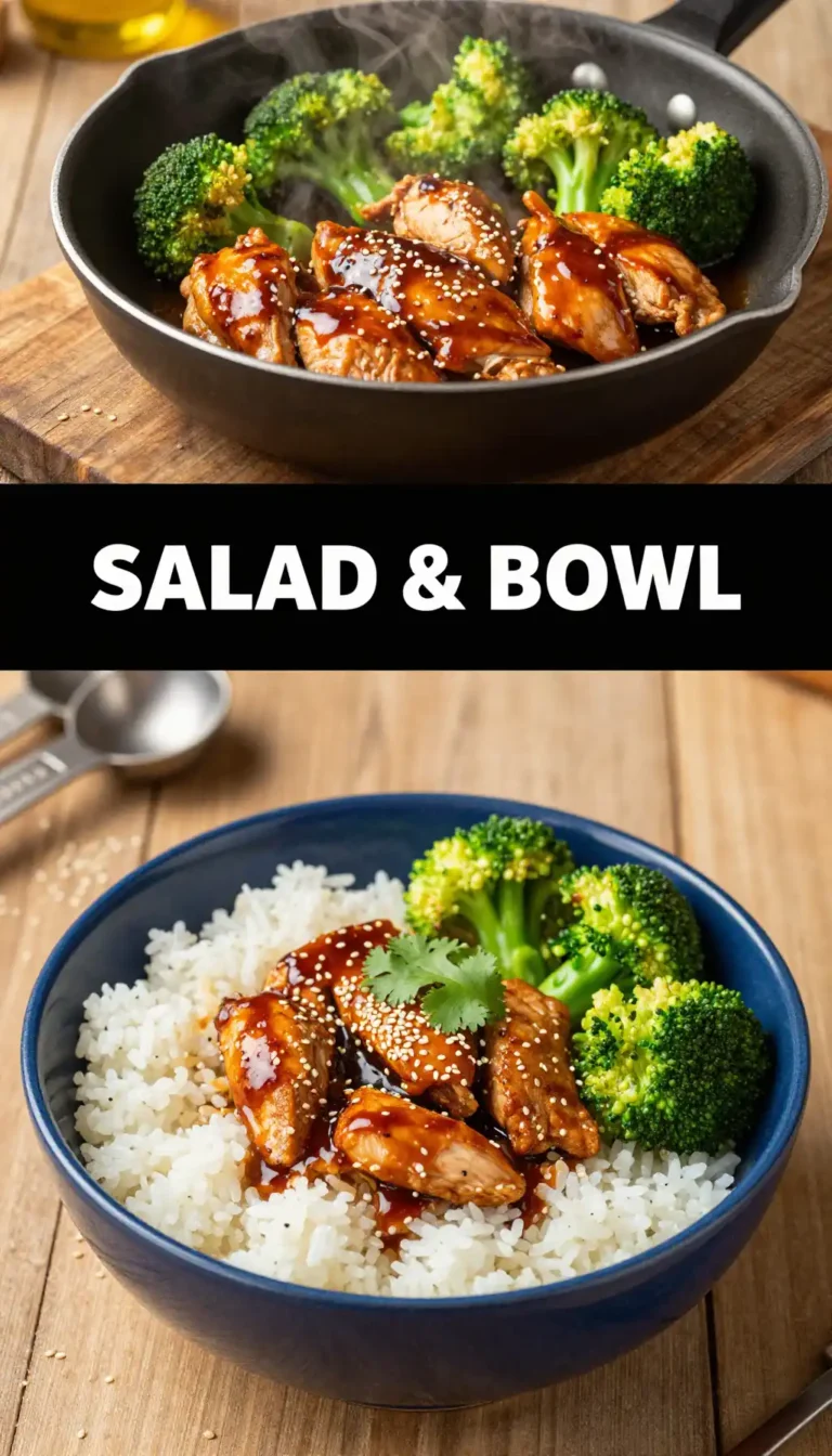 Teriyaki Chicken Rice Bowl with Steamed Broccoli