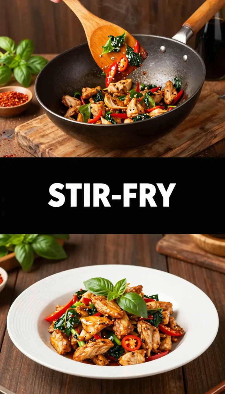 Thai Basil Chicken Stir-Fry with Thai Chilies