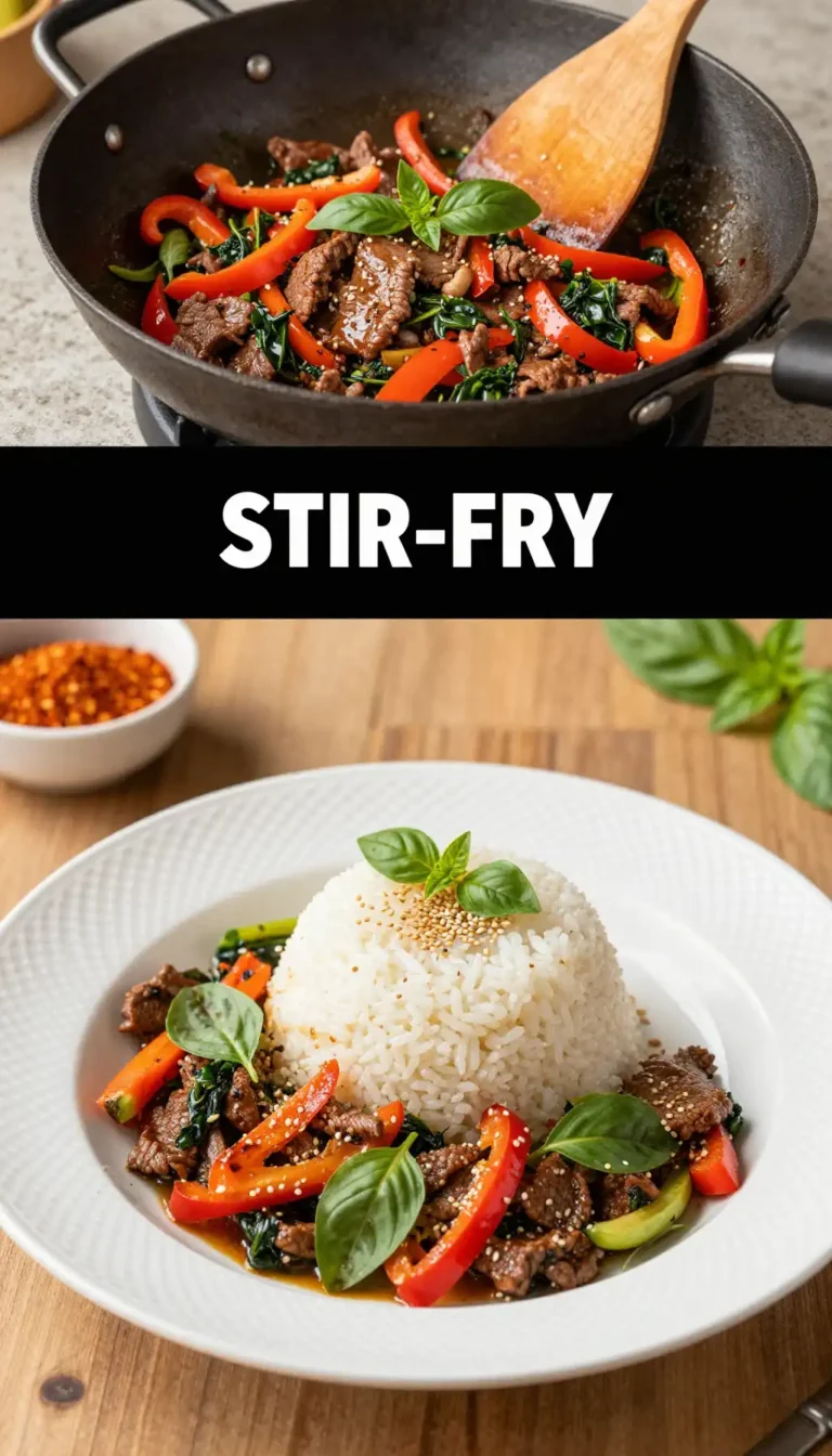 Thai Beef Basil Stir-Fry with Jasmine Rice