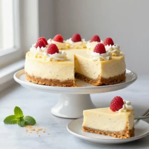 Towering Vanilla Cheesecake Recipe - Celebration Dessert