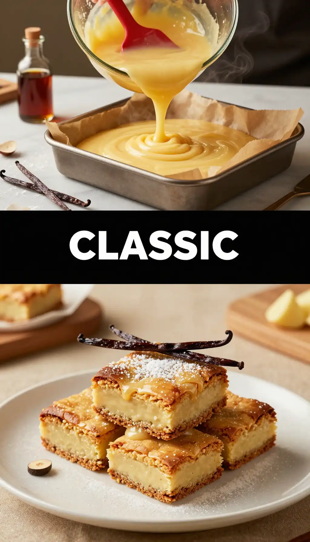 Traditional Chewy Vanilla Blondies pinterest pin