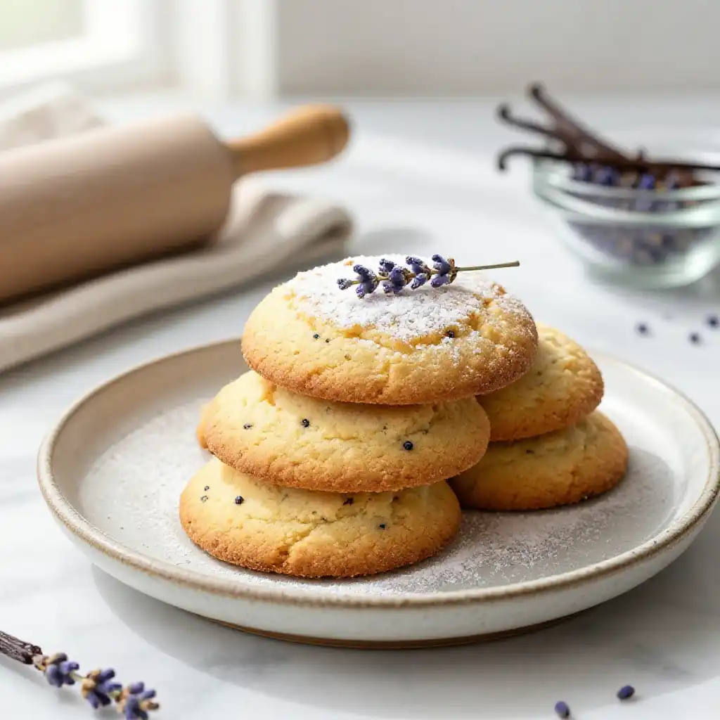 Traditional Vanilla Bean Shortbread plated dish