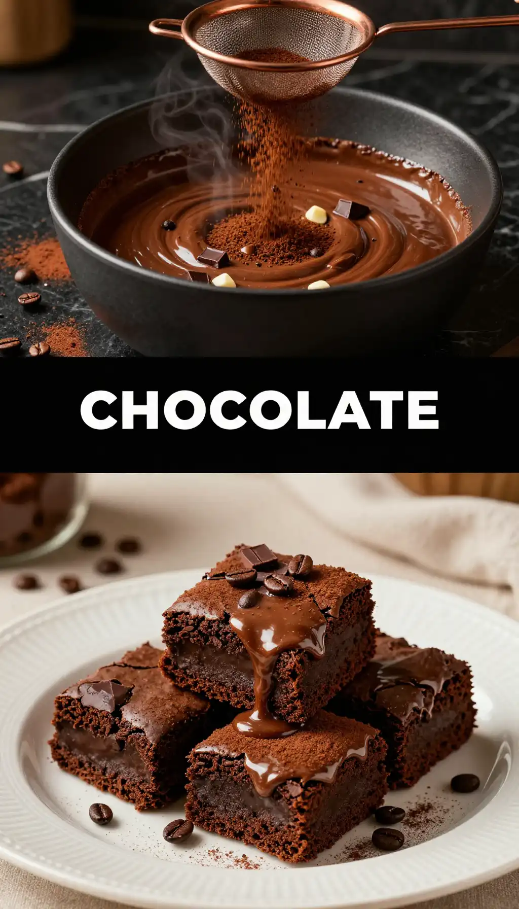 Triple Chocolate Espresso Brownies pinterest pin