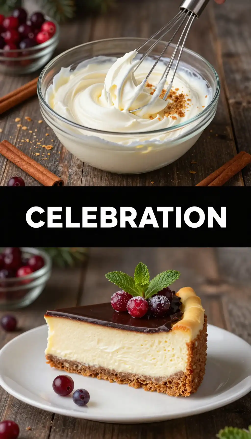 Triple Layer Holiday Cheesecake