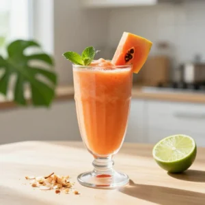 Tropical Papaya Coconut Smoothie for Digestive Health