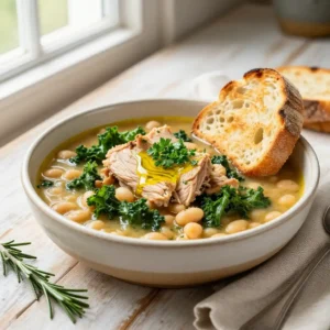Healthy Turkey White Bean Stew Recipe with Fresh Herbs