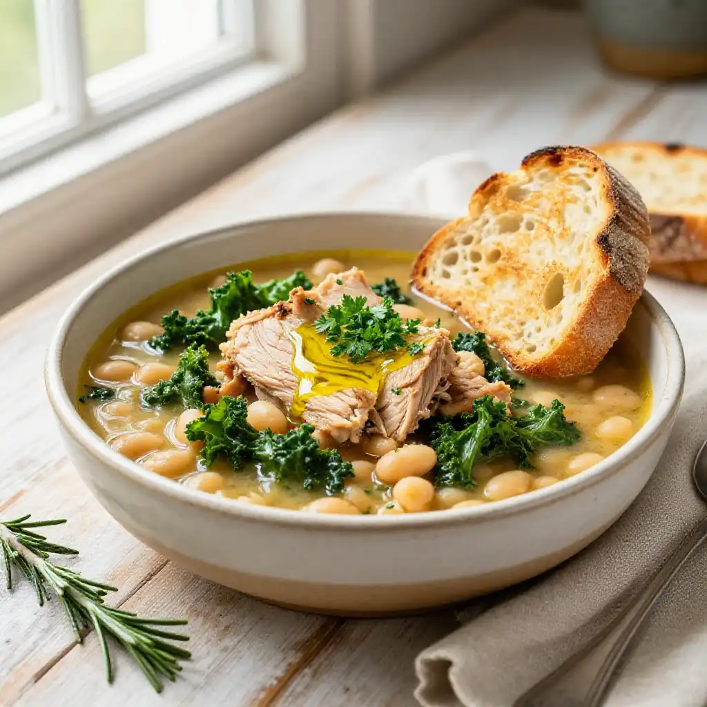 Turkey and White Bean Stew with Fresh Herbs plated dish