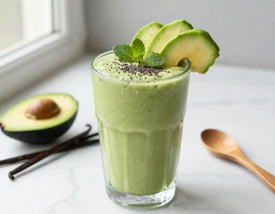 Vanilla Avocado Smoothie for Creamy Base plated dish
