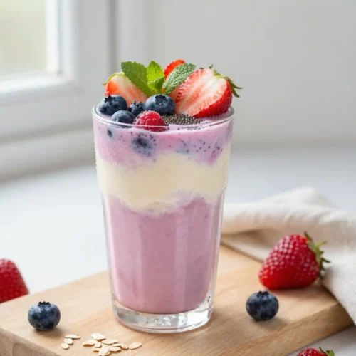 Easy Vanilla Berry Smoothie for Light Breakfast | Meal Prep