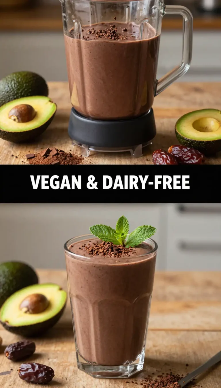 Vegan Chocolate Avocado Smoothie for Dairy-Free