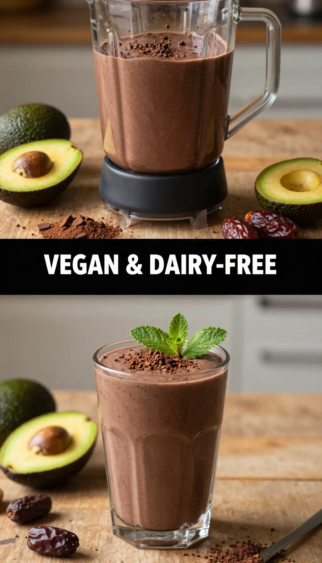 Vegan Chocolate Avocado Smoothie for Dairy-Free