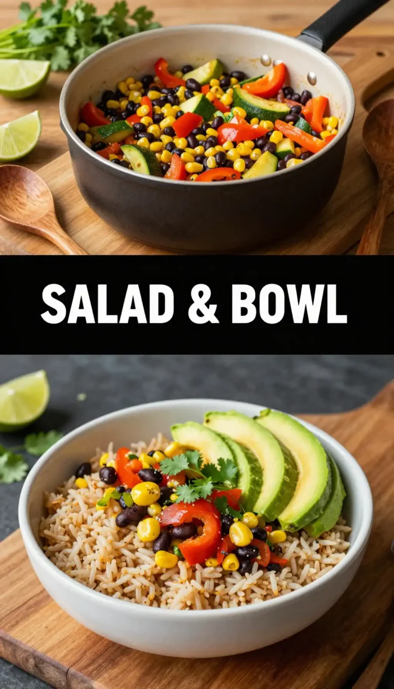Vegetable Burrito Bowls with Brown Rice and Beans