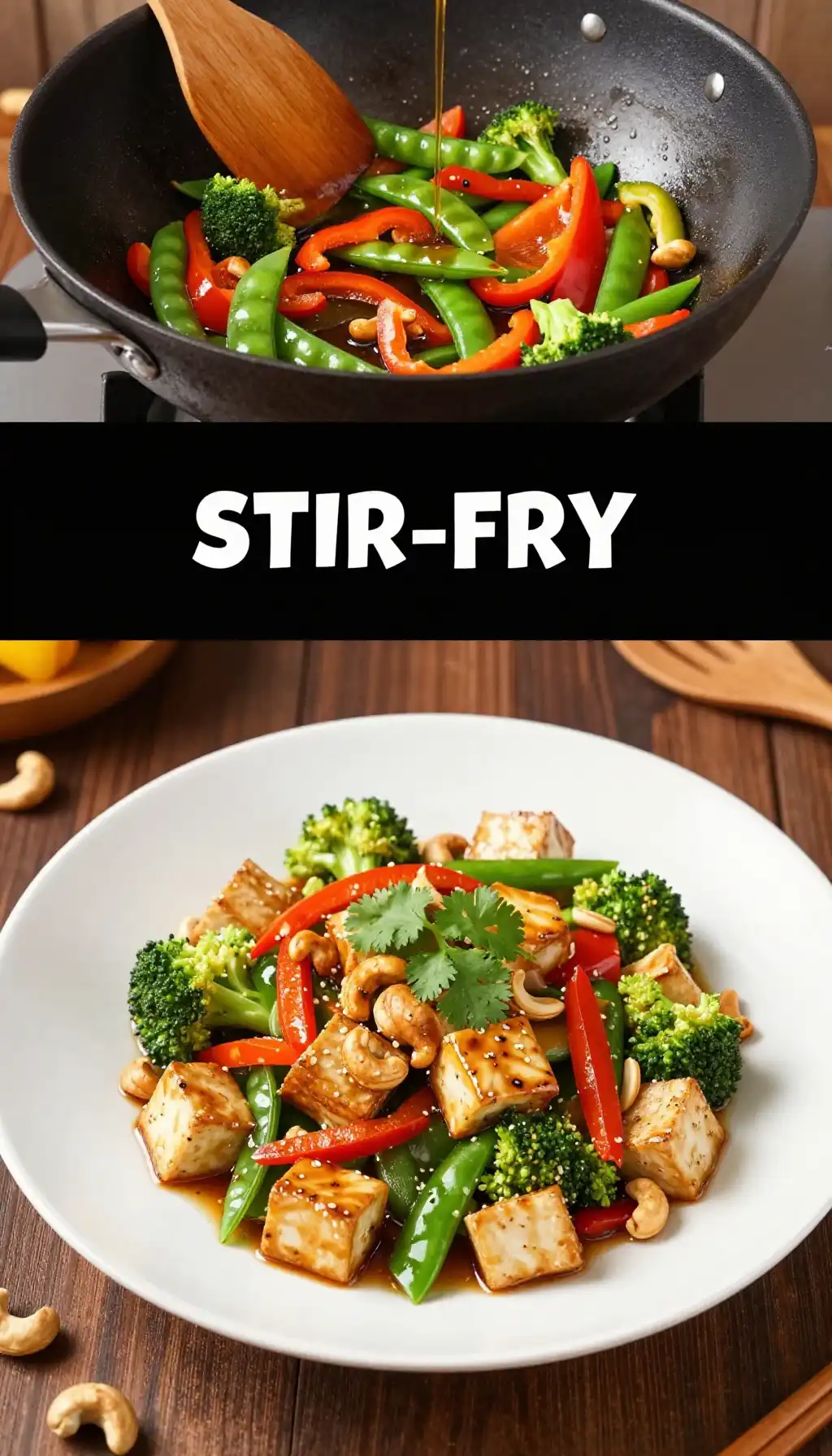 Vegetable Stir-Fry with Tofu and Cashews