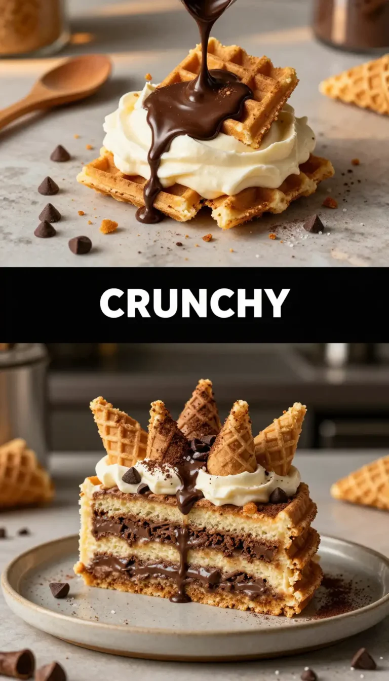 Waffle Cone And Chocolate Chip Cake