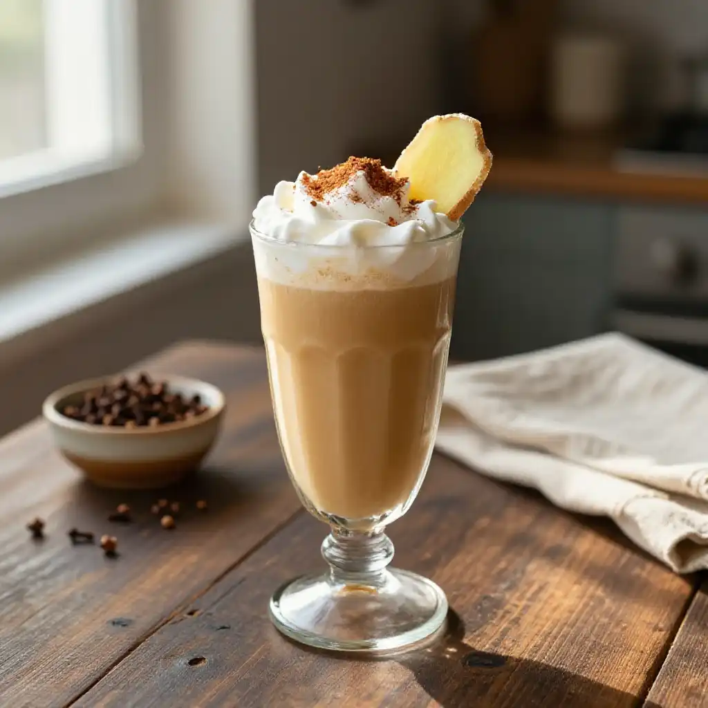 Warming Ginger Molasses Smoothie for Winter Mornings plated dish