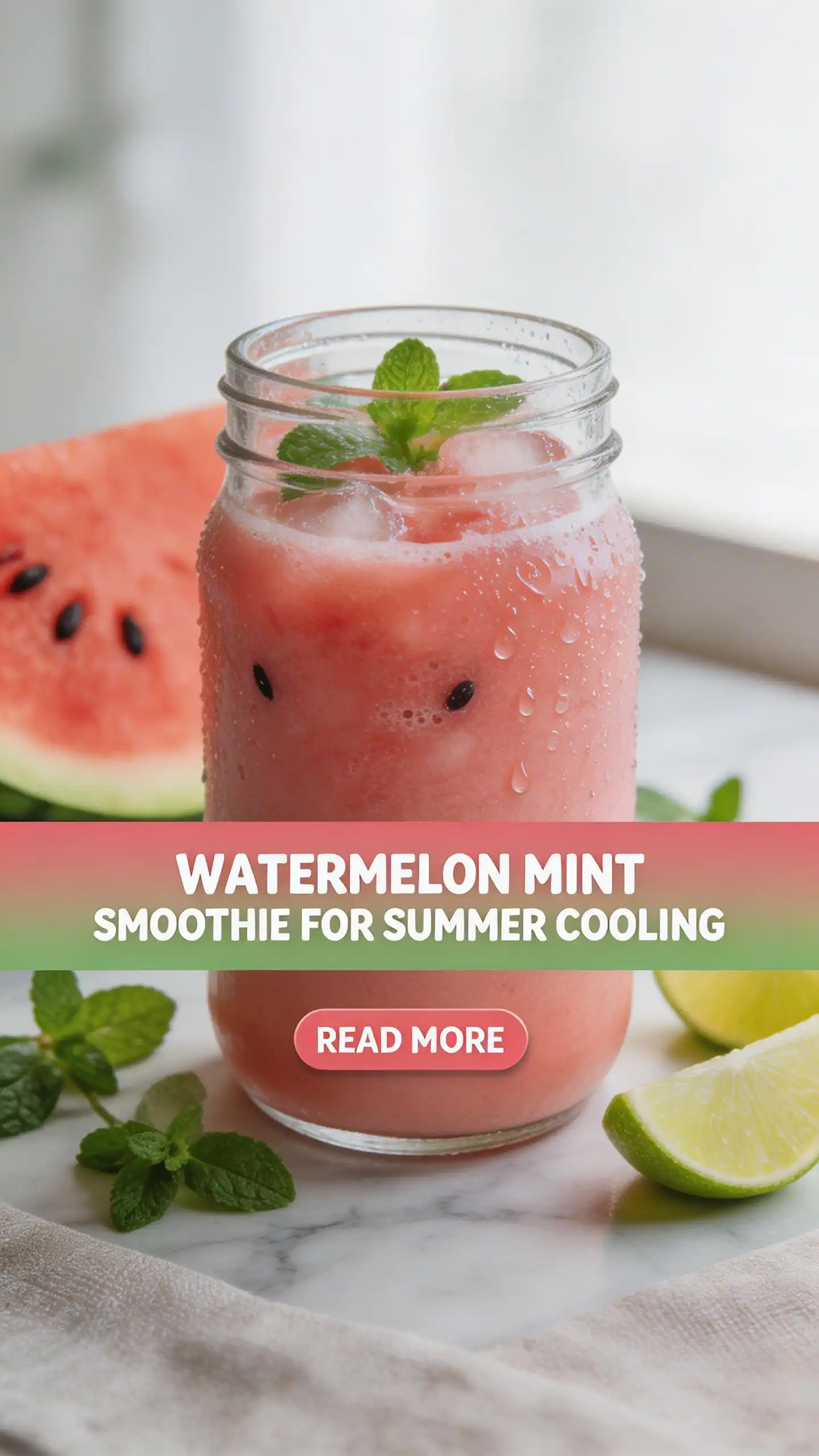 Watermelon Mint Smoothie for Summer Cooling