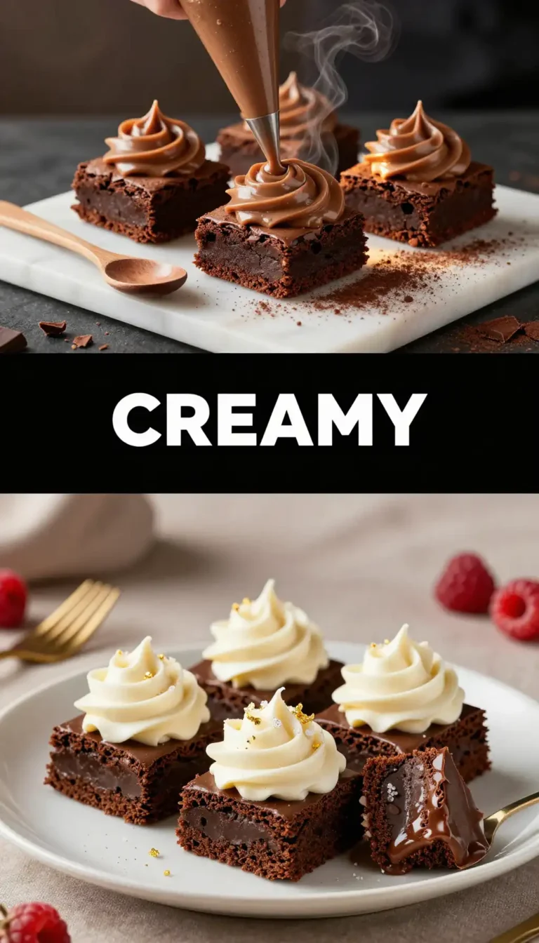 Whipped Ganache Frosted Brownies