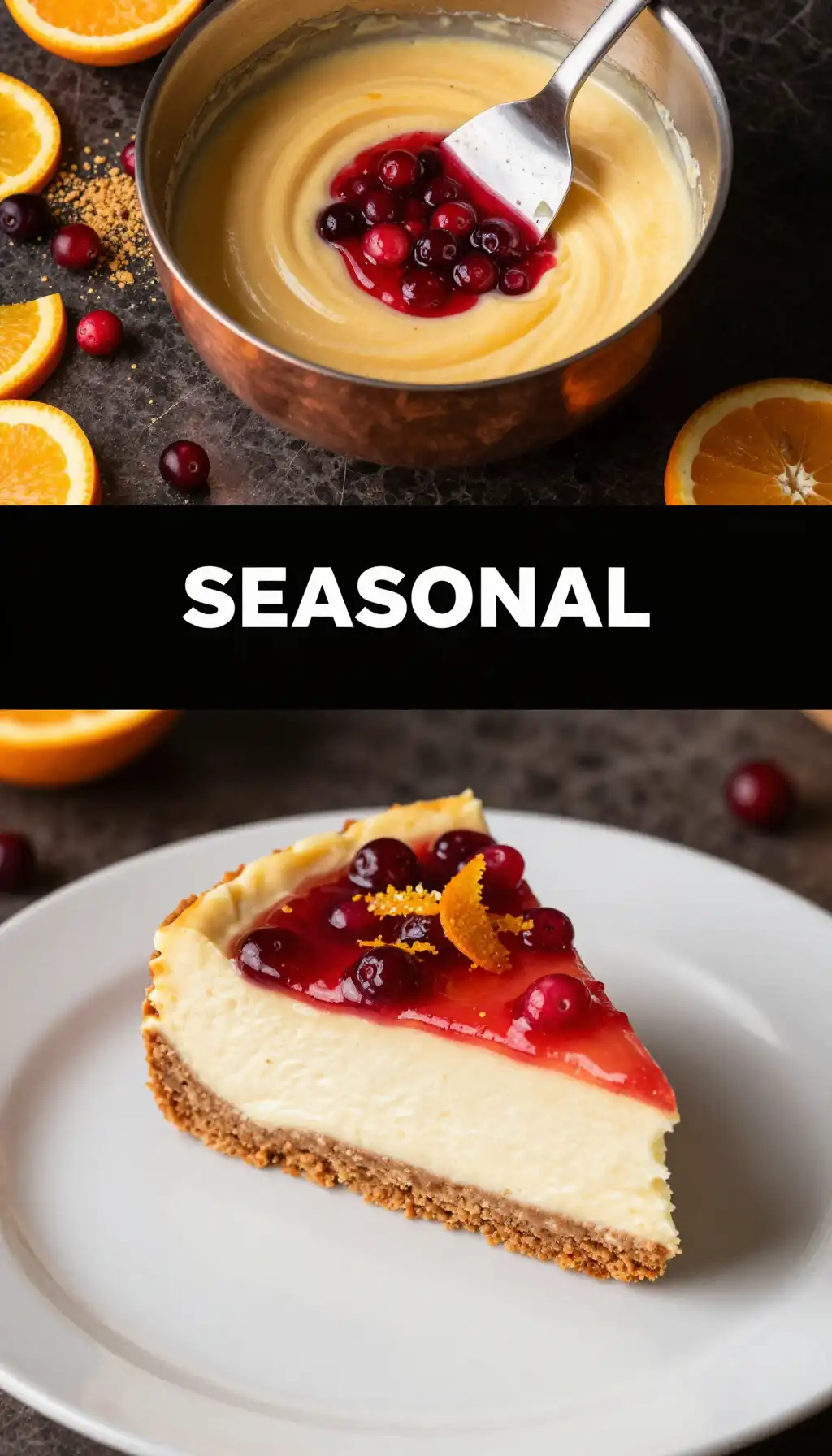 Winter Cranberry Orange Cheesecake