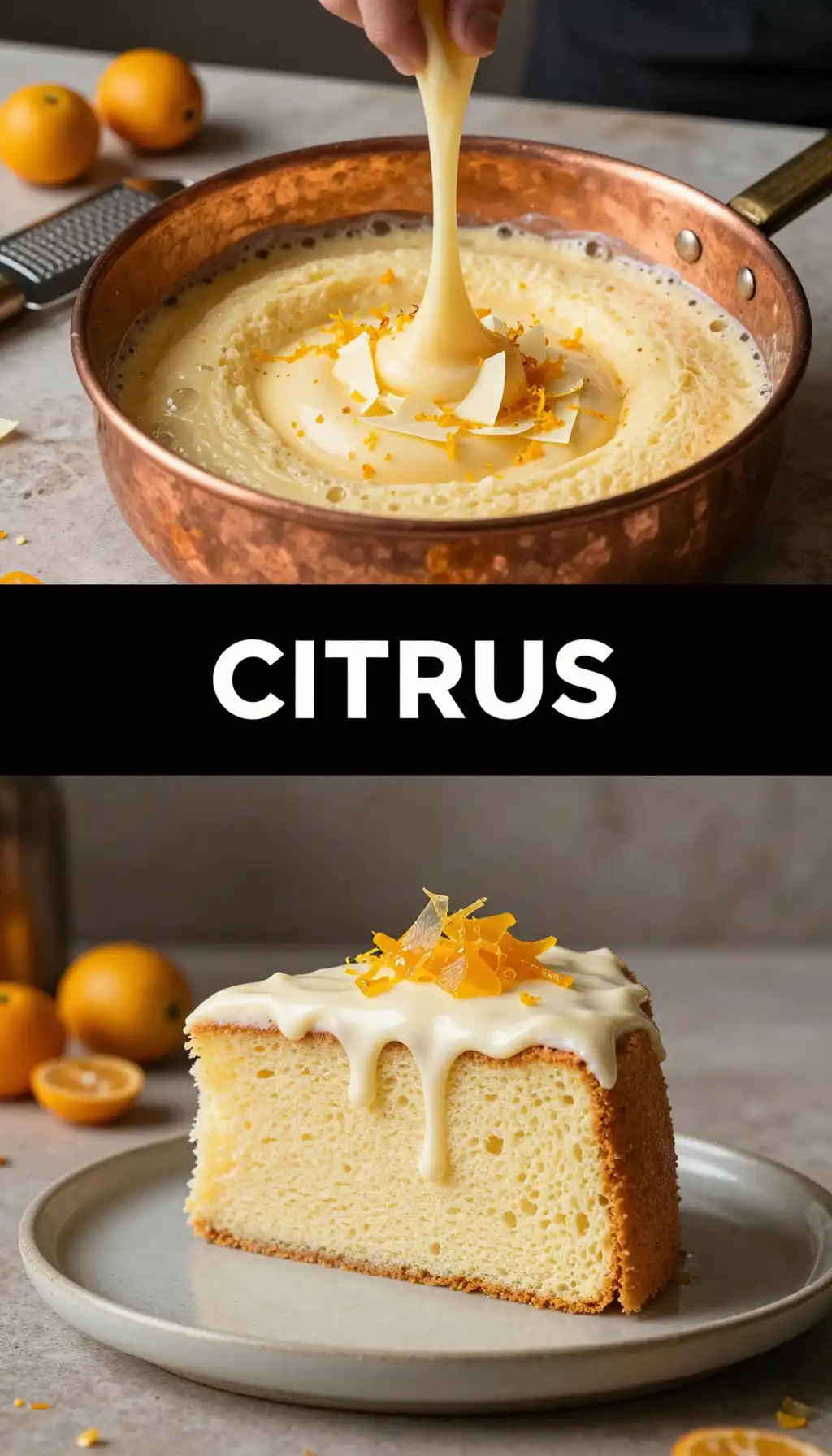 Yuzu and White Chocolate Chiffon Cake pinterest pin